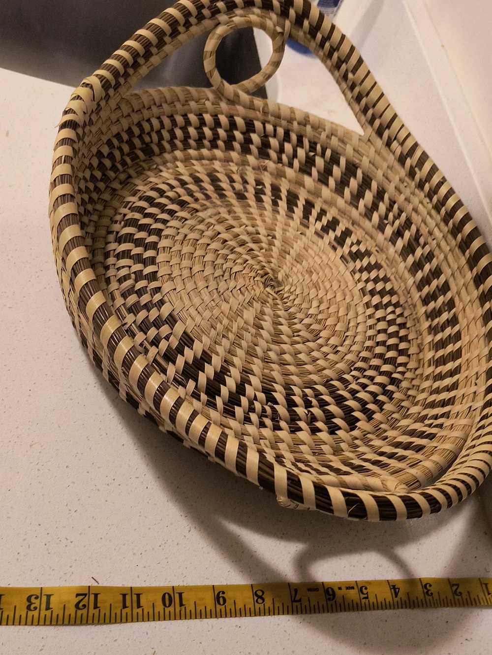 VINTAGE 80'S SWEETGRASS BASKET LOW COUNTRY FOLK ART